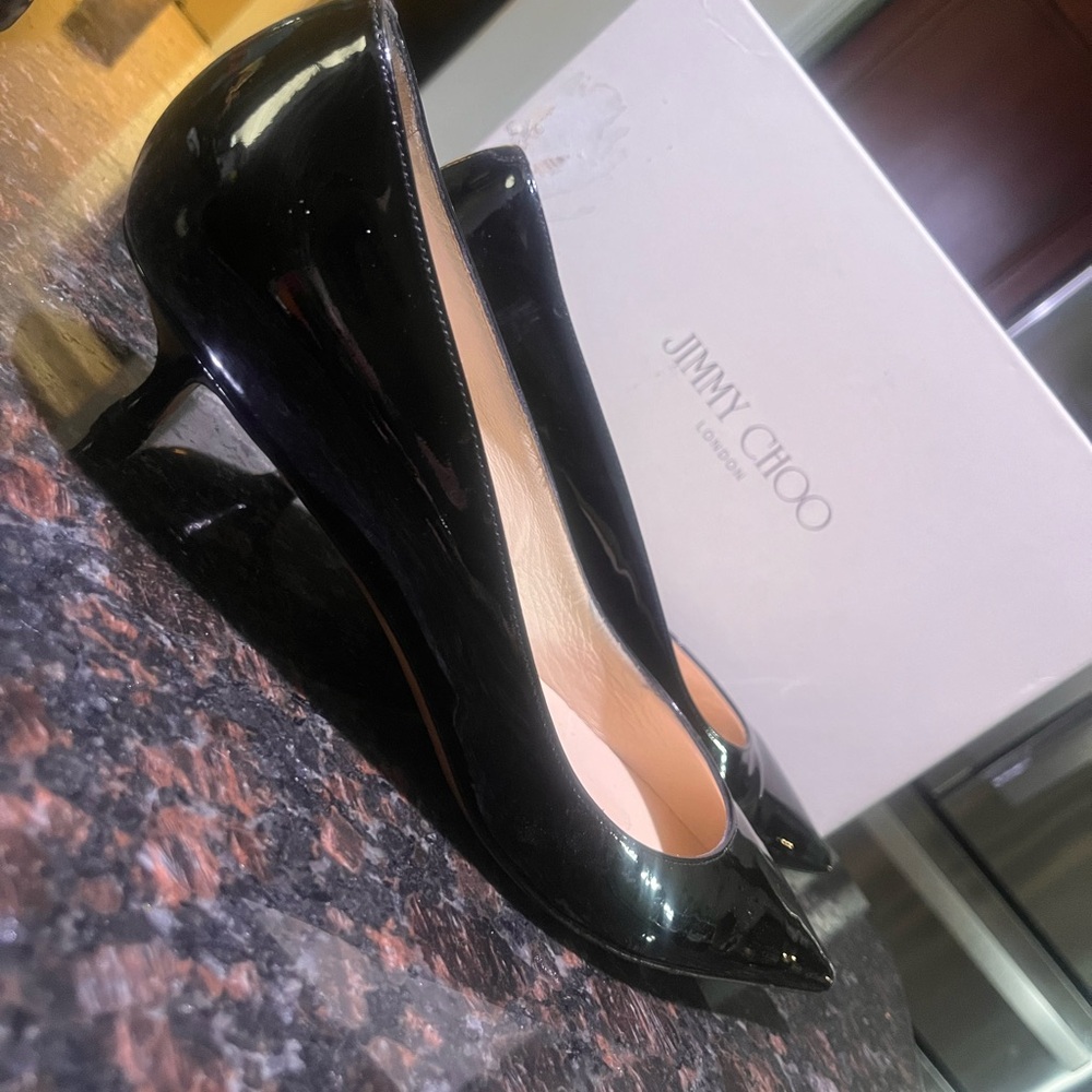 Jimmy Choo Black Kitten Heels Sleek Design - Picture 2 of 3